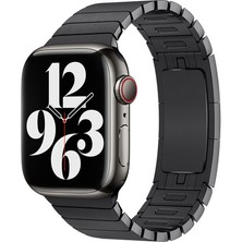 Casen Apple Watch Tüm Modellere Uyumlu Metal Baklalı Kıstırmalı Siyah Renk 42 44 45 49 mm Kordon