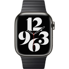 Casen Apple Watch Tüm Modellere Uyumlu Metal Baklalı Kıstırmalı Siyah Renk 42 44 45 49 mm Kordon