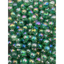 12MM Zümrüt Yeşili / Koyu Yeşim Janjanlı Akrilik Top Boncuk, Takı,çanta Boncuğu (100GR,~95 Adet)