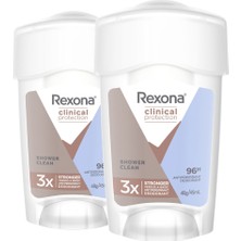 Rexona Clinical Protection Kadın Stick Deodorant Shower Clean 96 Saate Kadar Koruma 45 Ml X2 Adet