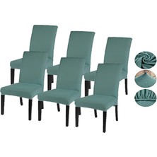 Güzelevim Tekstil Likralı Pitikare Desen Lastikli 6'lı Sandalye Kılıfı Sandalye Örtüsü  GZL0000240