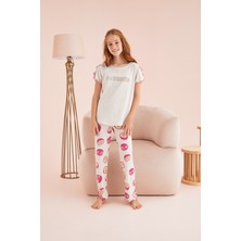 Zeyzey 8336 Kız Çocuk Taş Baskılı Pijama Takım