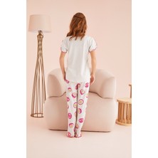 Zeyzey 8336 Kız Çocuk Taş Baskılı Pijama Takım