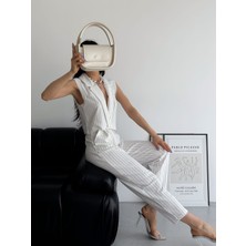 MST Kadın Çizgi Detaylı Pileli Pantolon