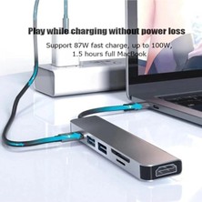 Daytona  CH-13C Macbook Uyumlu Type-C To 2* USB 3.0 Sd Tf 4K Hd 1080P HDMI Pd Kart Okuyucu Çevirici Hub Adaptör