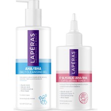 Laperas Aha/bha Günlük Temizleme Jeli + 5% Glycolic Tonik Cilt Temizleme Seti