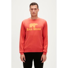 Bad Bear Logo Crewneck Ginger Tarçın Baskılı Erkek Sweatshirt