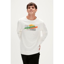 Bad Bear Crayon Crewneck Off-White Beyaz  Erkek Sweatshirt