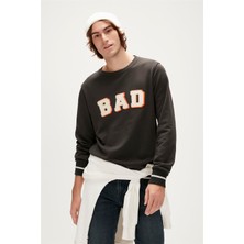 Bad Bear Felt Crewneck Antrasit Erkek Sweatshirt