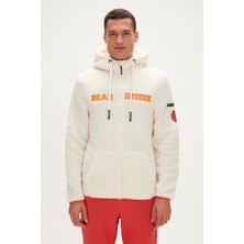 Bad Bear Shaggy Plush Full-Zip Marshmallow Beyaz Peluş Erkek Kapüşonlu Sweatshirt