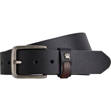 Bad Bear Claw Print Belt Siyah Deri Erkek Kemer