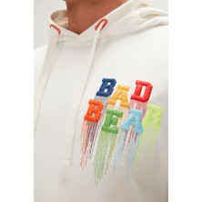 Bad Bear Rainbow Hoodie Off-White Beyaz Kapüşonlu Erkek Sweatshirt