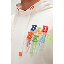 Bad Bear Rainbow Hoodie Off-White Beyaz Kapüşonlu Erkek Sweatshirt