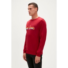 Bad Bear Manuscript Crewneck Bordo Erkek Sweatshirt