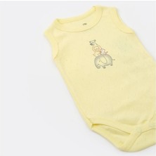 Bibaby Saferi Sıfır Kol Sarı Bebek Body