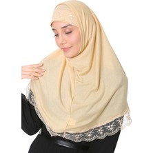 Elanesa Dantel Detaylı 2 Parçalı Hazır Türban Pratik Başörtüsü