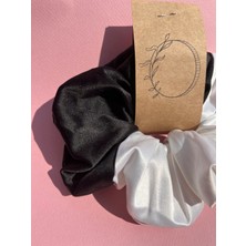 Donna Liberta Saten Toka, Pofuduk Lüks Büyük Boy, Siyah ve Beyaz Iki Renk Özel Yapım Bestseller White And Black