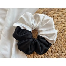 Donna Liberta Saten Toka, Pofuduk Lüks Büyük Boy, Siyah ve Beyaz Iki Renk Özel Yapım Bestseller White And Black