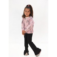 Luess Kız Çocuk Baskılı Oversize Sweatshirt