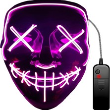 Kidspartim Halloween Maske Neon Fuşya Işıklı