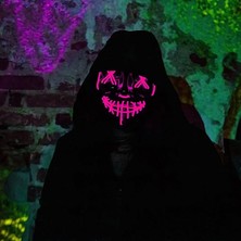 Kidspartim Halloween Maske Neon Fuşya Işıklı