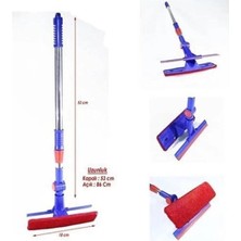 Yakut Cam Mobu Teleskopik Mikrofiber Mop Çift Taraflı Cam Silme Aparatı Çekçekli Silecek