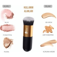 Demstar Professional Make-Up Luxury Fondöten ve Allık Makyaj Fırçası Dm