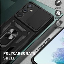 MTK Moveteck Samsung Galaxy M34 5g Kılıf Kamera Korumalı Sürgülü Yüzüklü Armor Military Zırh Tank Yüzüklü Standlı Kılıf ve Ekran Koruyucu Set