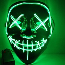 Kidspartim Halloween Maske Neon Yeşil Işıklı