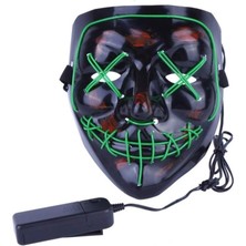 Kidspartim Halloween Maske Neon Yeşil Işıklı