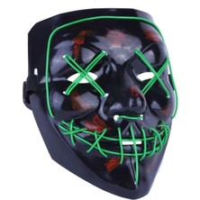 Kidspartim Halloween Maske Neon Yeşil Işıklı