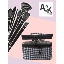 Ankaflex Kazayağı Makyaj Çantası Bavulu Seyahat Makyaj Seti Profesyonel Bölmeli Kozmetik Şeffaf Makyaj Çantası