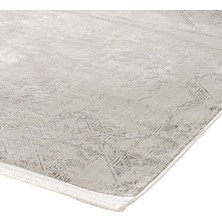 Kaya Türk Home Pars Düz Saçak Polyester Geometrik Desen Bej Halı