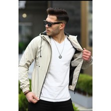 The Jojo Design Erkek Slim Fit Kapüşonlu Yağmurluk - Su Geçirmez Dış Katman