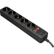 S-Link Slink SPG3J5 1.5m 306JOULE 5li Akım Korumalı,siyah Priz