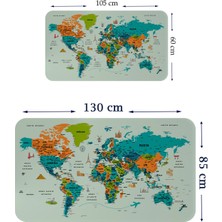 Mukev Türkçe Eğitici Ülke ve Başkent Detaylı Atlası Dünya Haritası Duvar STICKER 3855