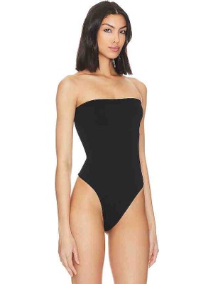 By Kul Design Kadın Siyah Straplez Bodysuit