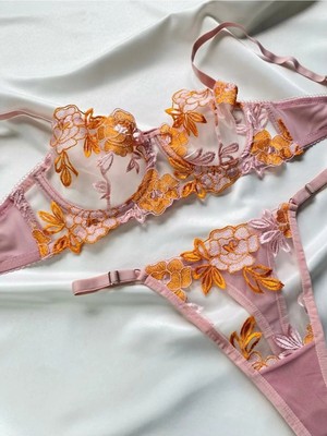 Madame Blume Lingerie Peachy Balenli Bralet Takımı Peachy