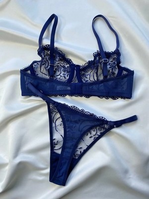 Madame Blume Lingerie Blueberry Balenli Bralet Takımı