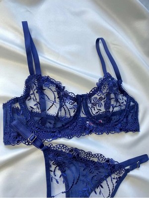 Madame Blume Lingerie Blueberry Balenli Bralet Takımı