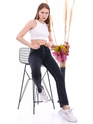 A&v Siyah Mom Jeans