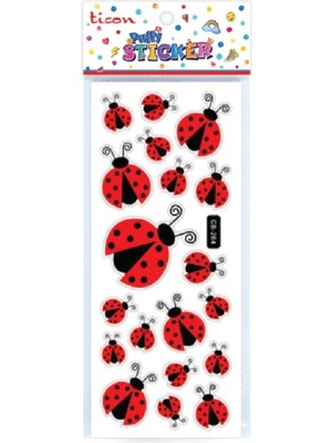 Ticon Uğur Böceği 3D Yapışkanlı Sticker 211733-UĞUR