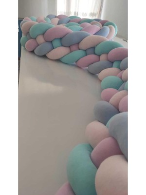 Meleğin Işıklı Topları Örgü Korumalık 420 cm 4Lü Örgü BEBE MAVİ - AÇIK MAVİ - LİLA - TOZ PEMBE
