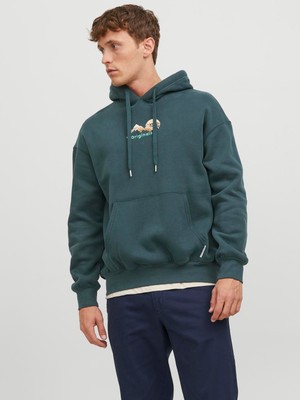 Jack & Jones Jorsılverlake Erkek Yeşil Sweatshirt 12242357-Green