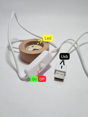 Küçük Prens Cam Küre. USB Girişli Ahşap Standlı Günışığı Işıklı Hediyelik Gece Lambası Dekarasyon.