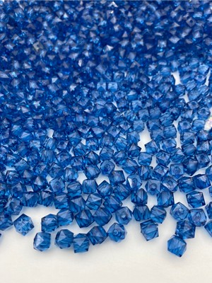 50GR 8mm Saks Mavisi / Lacivert Küp,kübik Model Akrilik Boncuk,takı ,çanta Boncuğu (50GR,~200 Adet)