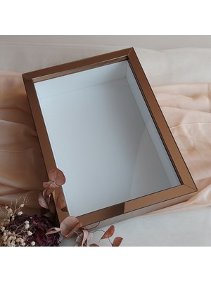 Verda Çerçeve Bronz Pleksi Kaplı 25X35 cm Fotoğraf Bölümsüz Isimsiz Ledsiz Gül Saklama Kutusu! Anı Çerçevesi!