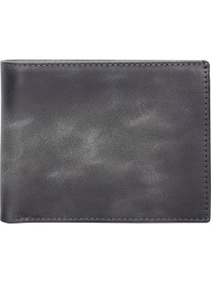 PLM Passat Deri Cüzdan ve Kartlık, 7 Adet Kart Bölmeli, Antik Gri