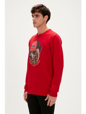 Bad Bear Rebel Crewneck Erkek Kırmızı Sweatshirt 23.02.12.019-C54