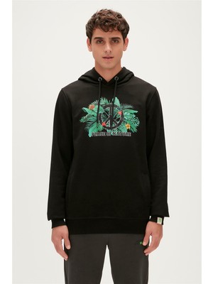 Bad Bear Re-Born Recycle Hoodie Siyah Kapüşonlu Erkek Sweatshirt